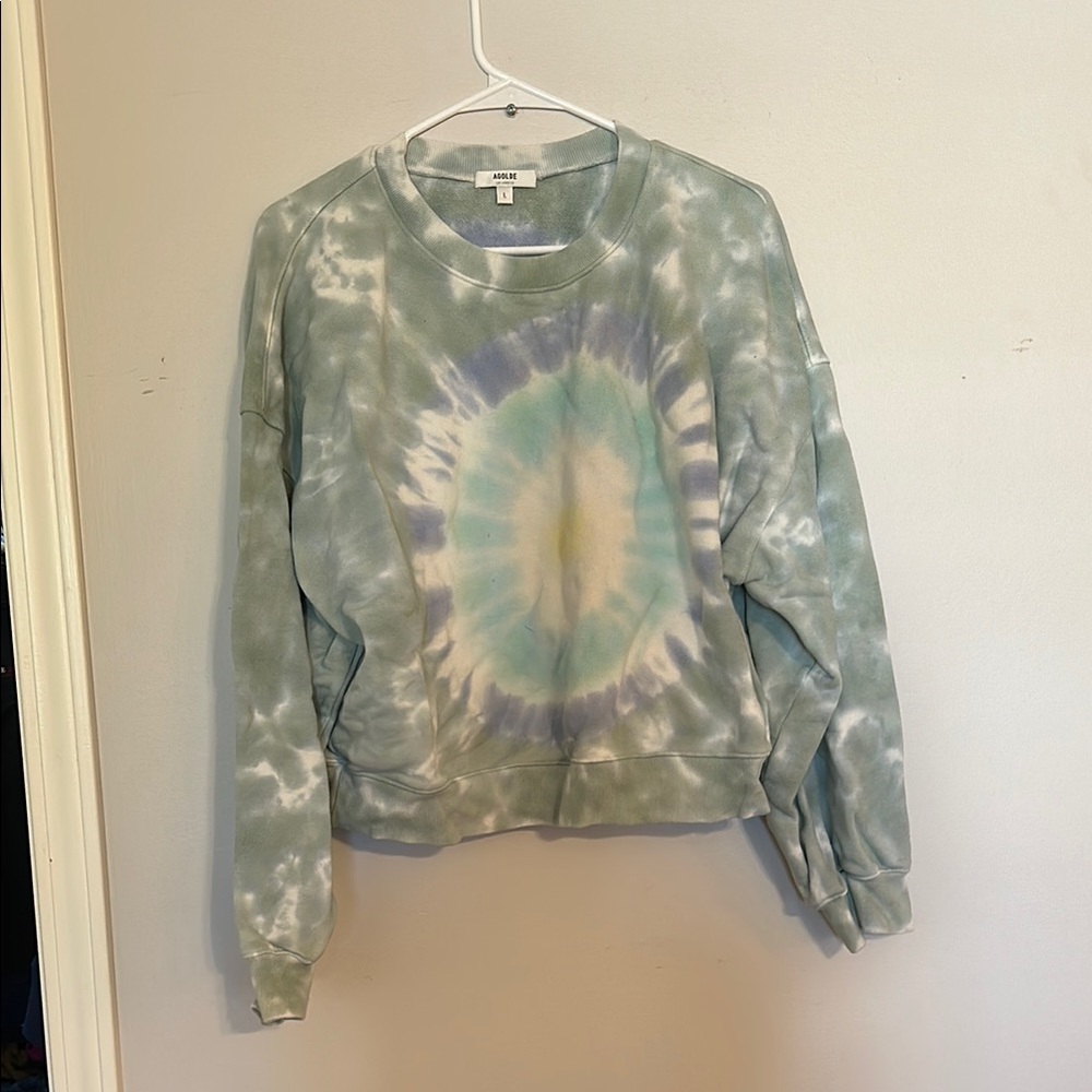 Agolde Tie-Dye Sweatshirt in Blue and White